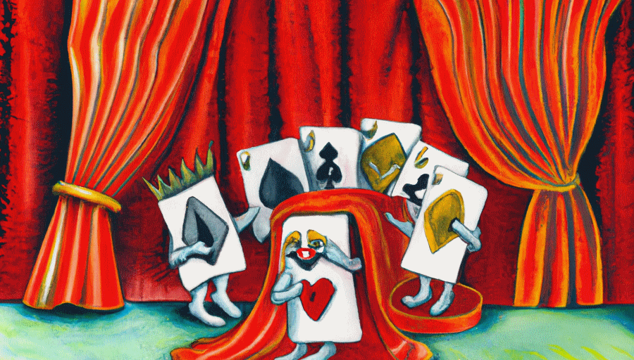 cards on stage
